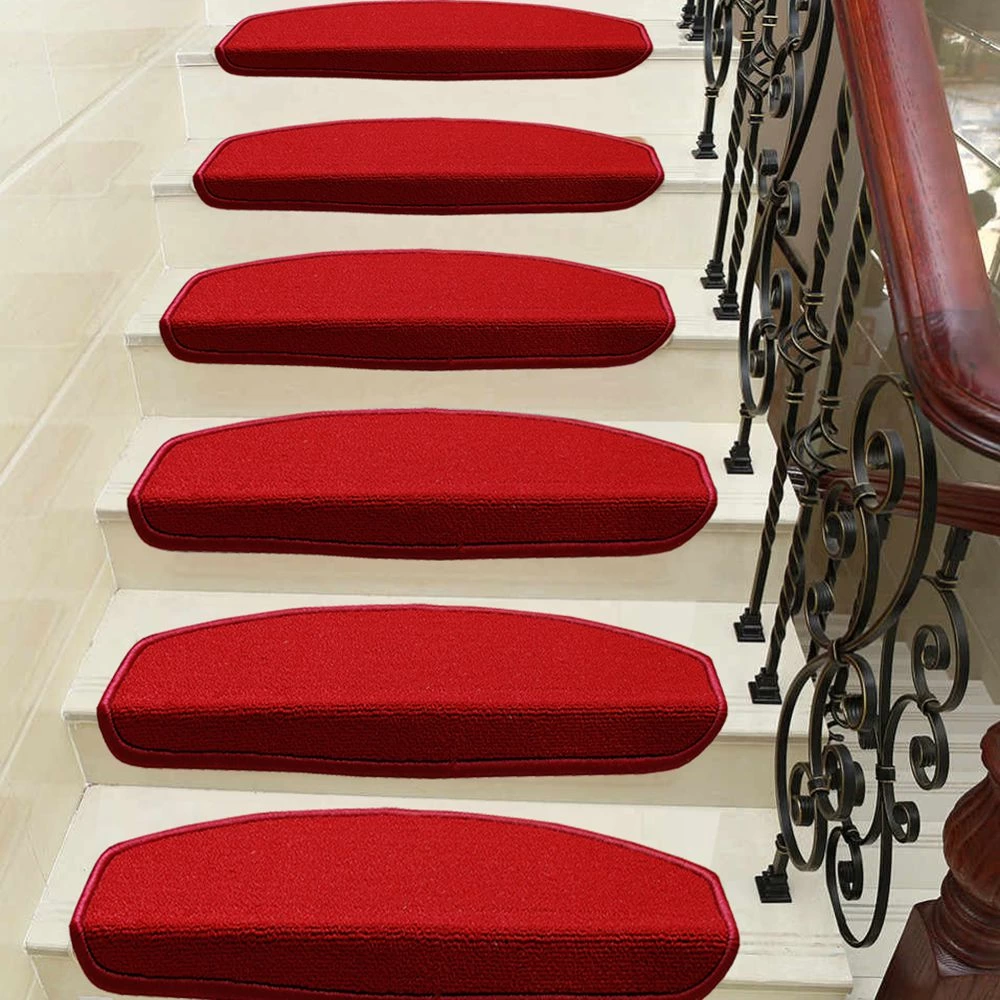 Bordo Bukle Kendinden Yapışkanlı Merdiven Basamak Paspası/Halısı