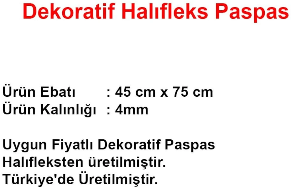 Dekoratif Halıfleks Paspas