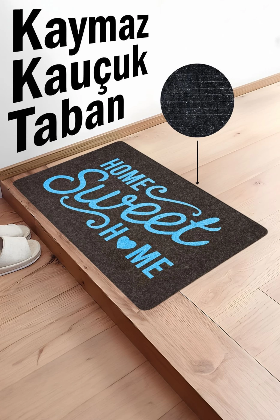Home Sweet Home Kauçuk Tabanlı Kapı Önü Paspası