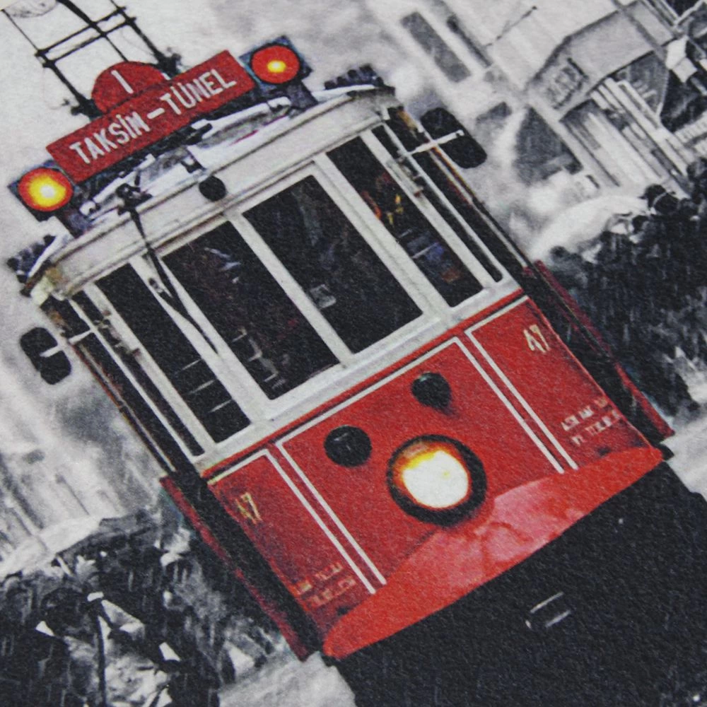 Taksim Tramvay Baskılı Çift Taraflı Kauçuk Kapı Önü Paspası