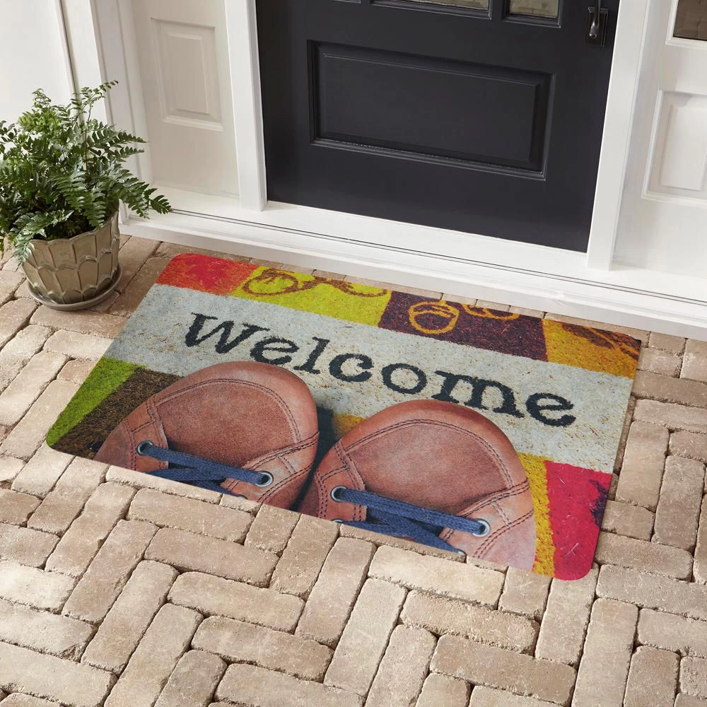 Welcome Ayakkabılar Baskılı Kaliteli Kauçuk Kapı Önü Paspası