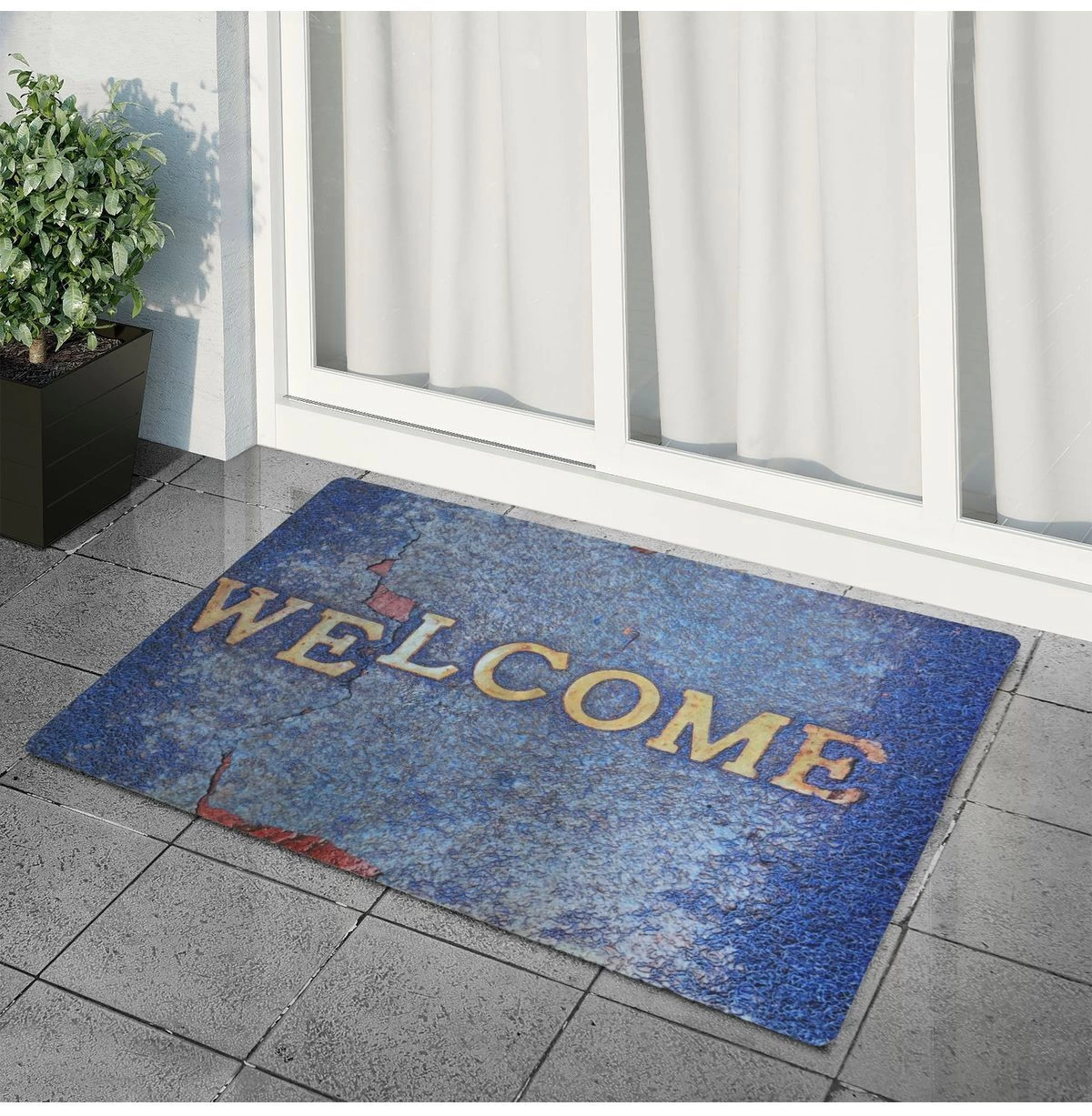 Welcome Yazı Baskılı Kaliteli Kauçuk Kapı Önü Paspası